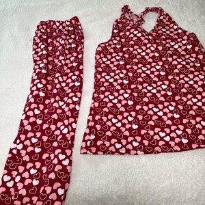 2 Piece red and pink pajama set with hearts| Valentine’s Pajamas | size : 2X